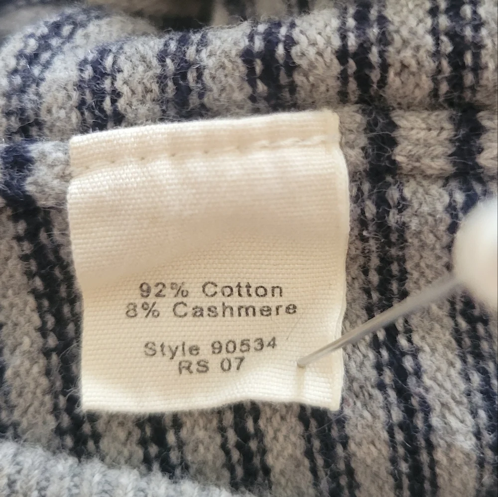 J. Crew Cotton / Cashmere Pullover Sweater Vest 90534 Striped eclectic grandpa